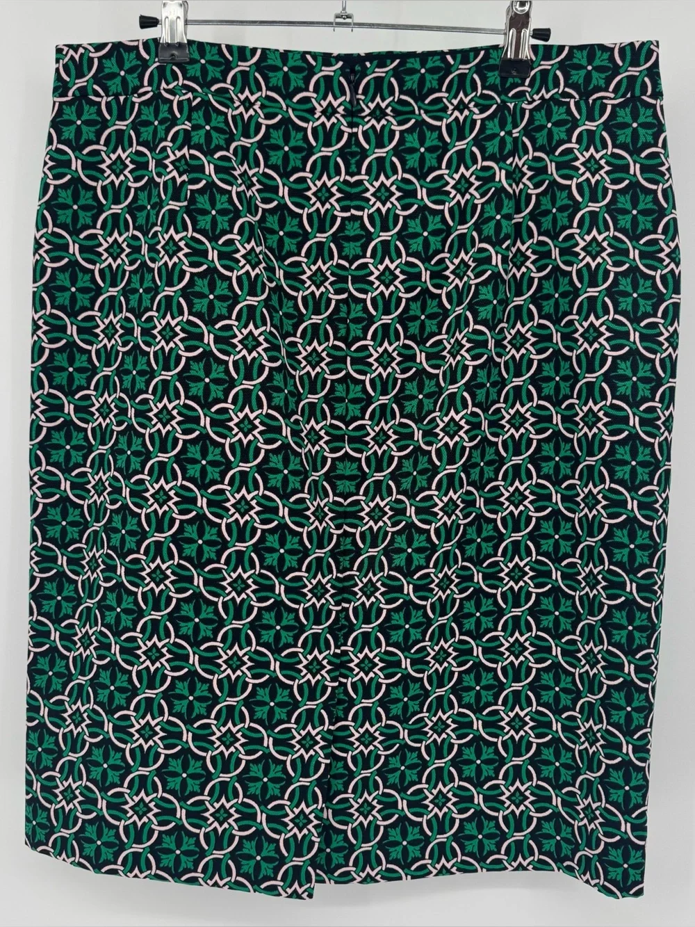 J. Crew Women’s Black and Teal Geometric Pencil Skirt Size 12